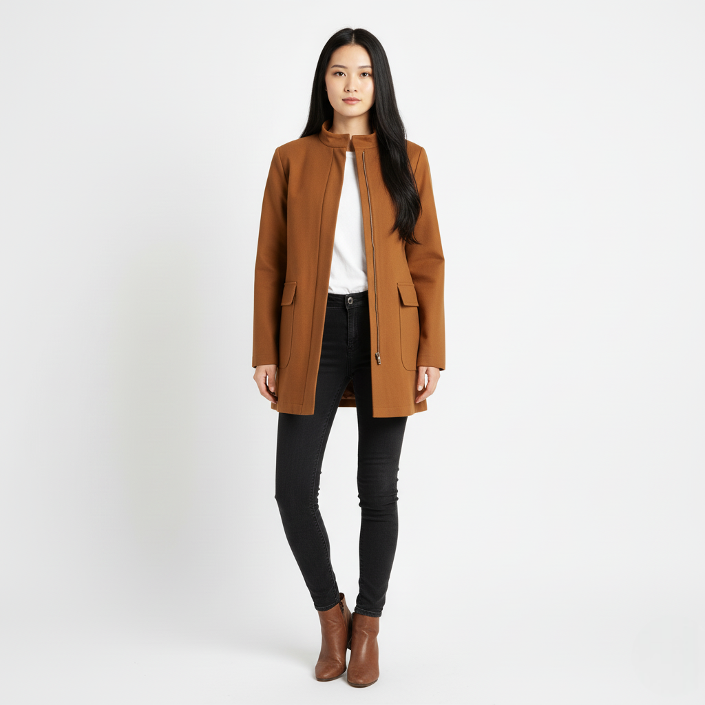 Women's Cotton Blend Mid-Length Jacket