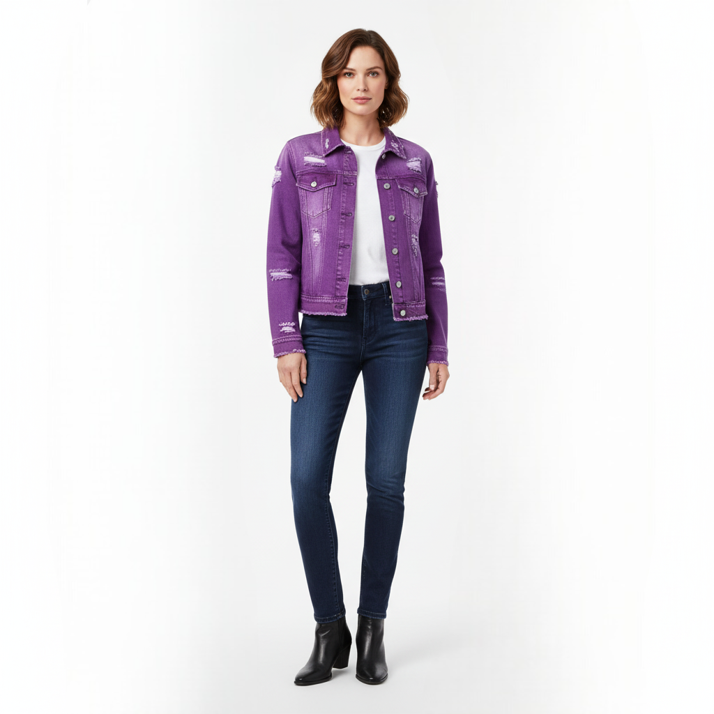 Casie Women's Distressed Denim Jacket