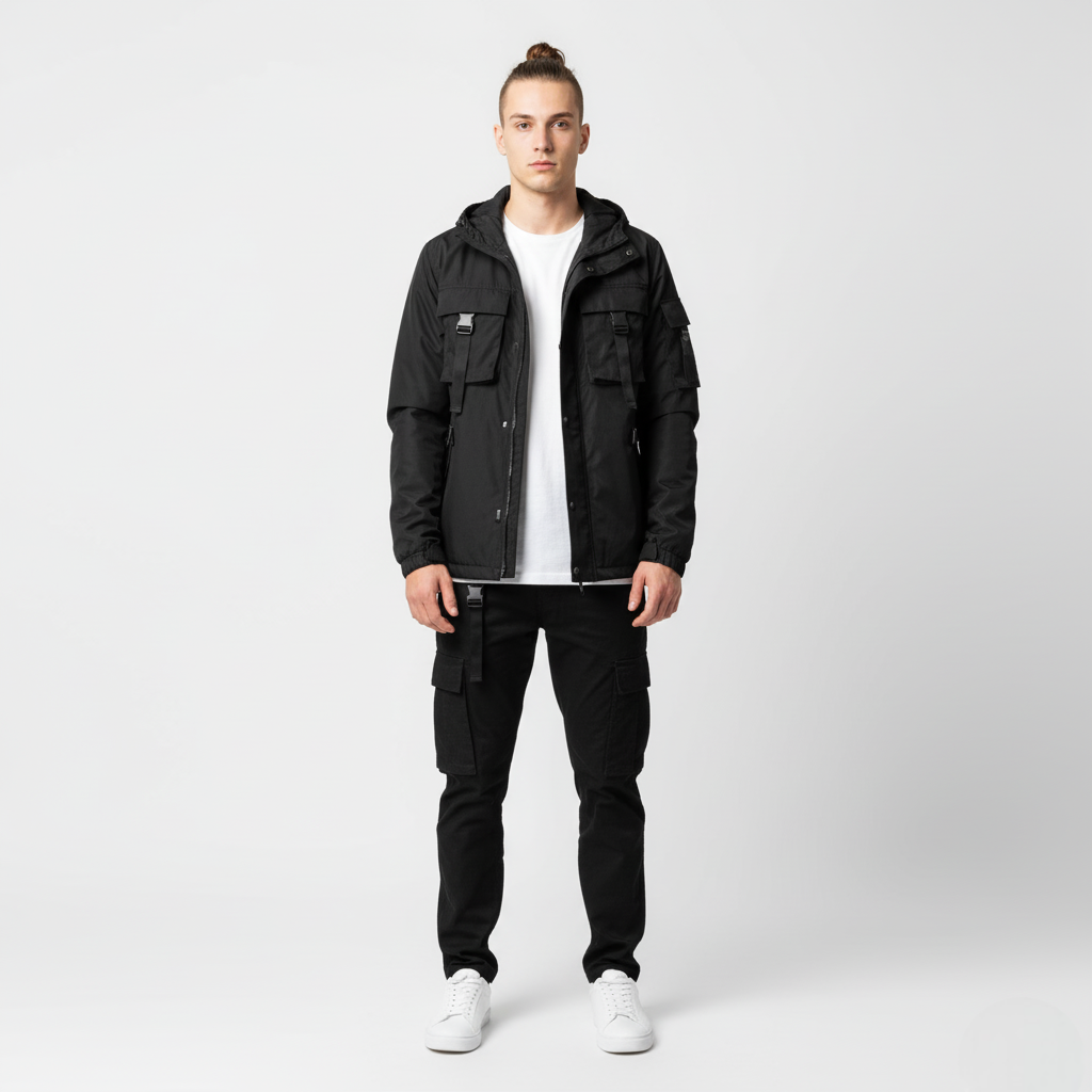 Men's Tactical Cargo Windbreaker Jacket